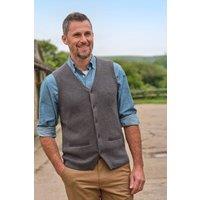 WoolOvers Men's Cotton Cashmere Waistcoat in Charcoal | Size: Large