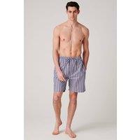 British Boxers Men's "Red Pop Stripe" Crisp Cotton Sleep Shorts | Size: Small