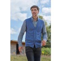 WoolOvers Men's Mens 100% Lambswool Waistcoat in Mid Blue | Size: 2XL