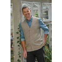 WoolOvers Men's Mens 100% Lambswool Waistcoat in Camel | Size: Large