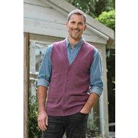 WoolOvers Men's Mens 100% Lambswool Waistcoat in Plum | Size: Medium