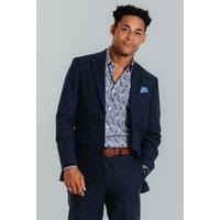 Dobell Men's Navy Linen/Cotton Blend 2 Piece Suit | Size: 42R