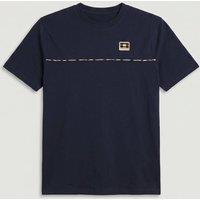 Aquascutum Men's Club Check Piping T-Shirt Navy | Size: Large