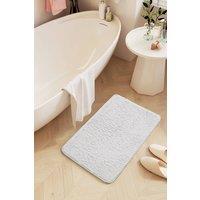 Polyester Non Slip Shower Room Bath Mat in White | Size: 50 x 80 cm