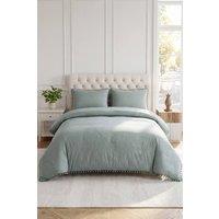 Solid Color Double Bedding 3Pcs Complete Set in Green | Size: King