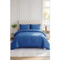 3Pcs Solid Plain Double Bedroom Bedding Set in Blue | Size: King