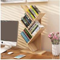 5 Tier Rustic Tree Shaped Floor Standing Bookshelf in Brown