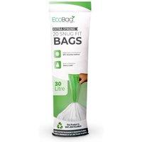 ECOBAG NOT ALL BAGS ARE EQUAL 20 Pack White Kitchen Bin Liner - 30L - 25 Microns (465 x 750mm)