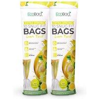 ECOBAG NOT ALL BAGS ARE EQUAL 20 Pack Lemon Scented Drawstring Bin Liner 60L 28 Microns(465 x 750mm) in White