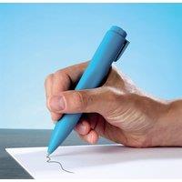 mysmartbuy 2 x Light Touch Rheumatism Pens - Thick Contoured Barrel Easy-Grip Pen with Black Ink for Weak Grip or Arthritic Hands in Blue