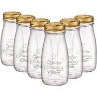 Bormioli Rocco Quattro Stagioni Glass Bottles with Screw Top Lid - 400ml - Pack of 6 in Clear