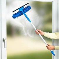 Clarsen 2-in-1 Telescopic Window Cleaning Kit with Microfibre Cover, L67-120cm in Blue