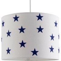 First Choice Lighting Stars - Navy Blue 25cm Easy Fit Pendant Fabric Shade