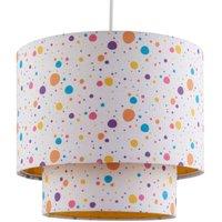 First Choice Lighting Rainbow - Polka Dot 25cm Easy Fit Pendant 2 Tier Shade