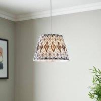 First Choice Lighting Set of 2 Ikat - Black 30cm Easy Fit Pendant Shade or Table Lampshades