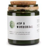 Serenityy Ash & Woodsmoke Woodwick Soy Candle - Green Glass, 26h | Size: 0.5m x 1m