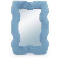 Serenityy Luxury Soft Wall Mirror - Velvet Royal Blue 30.5x22.5x2.3cm | Size: 0.5m x 1m