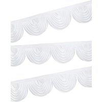 Neel Blue Swag Curtain Panel Ice Silk Detachable Swag Backdrop, 2 Metre in White