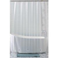 Neel Blue Transparent PEVA Shower Curtain with Bottom Magnet in Clear | Size: 180 cm width x 200 cm drop