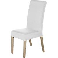 Neel Blue High-Back Spandex Stretch, Universal Armless Chair Protective Slipcover in White