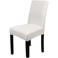 Neel Blue Velvet Chair Cover, Spandex Stretch Dining Chair Slipcovers in White