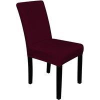 Neel Blue Velvet Dining Chair Covers, Stretchable Spandex High-Back Dining Slipcovers in Wine