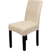 Neel Blue Velvet Chair Cover, Spandex Stretch Dining Chair Slipcovers in Ivory