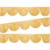 Neel Blue Swag Curtain Panel Ice Silk Detachable Swag Backdrop, 2 Metre in Gold