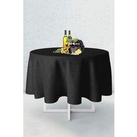 Neel Blue 335cm Round Polyester Tablecloth, Premium Circular Linen Table Cover in Black