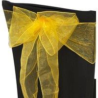 Neel Blue Organza Chair Sashes Wider Fuller Bow for Party Decoration, 17cm x 280cm in Metallic Gold | Size: 17 cm x 280 cm