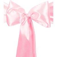 Neel Blue Satin Chair Sashes for Weddings Birthday Party Decoration, 7 x 108 in Baby Pink