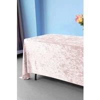 Neel Blue Diamond Velvet Rectangle Tablecloth - 70 x 144 Inch in Pale Pink