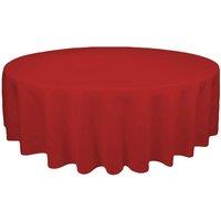 Neel Blue 90 Inch Round Table Cloth, Spun Polyester Linen Tablecloth in Red