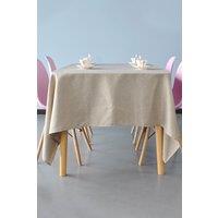 Neel Blue 140cm x 200cm Beige Tablecloth, Rectangle Dining Table Cover | Size: 140 cm x 200 cm