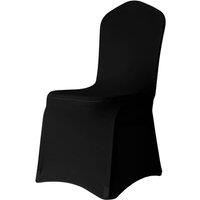 Neel Blue Spandex Polyester Stretch Fabric Washable & Removable Chair Cover in Black