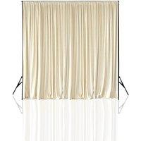 Neel Blue 3x3 Metres Curtain Backdrop, Polyester Fabric Drapes in Ivory | Size: 300 cm