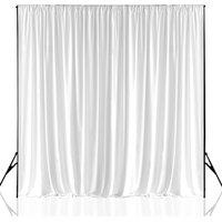 Neel Blue 3x3 Metres Spandex Backdrop Curtain, Wrinkle-Free Polyester Fabric Backdrop Panel in White