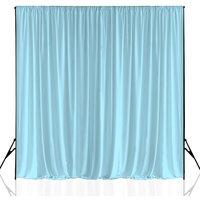 Neel Blue 3x3 Metres Spandex Backdrop Curtain, Wrinkle-Free Polyester Fabric Backdrop Panel in Baby Blue
