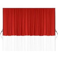 Neel Blue Spandex Backdrop Curtain, Wrinkle-Free Polyester Fabric Backdrop Panel, 3x6 Metres in Red