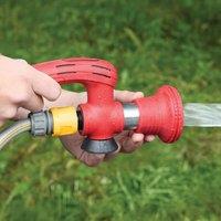 Gainsborough High-Power Garden Hose Nozzle with Multiple Spray Settings in Red