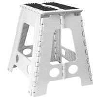 MANTRARAJ Folding Step Stool Multi Purpose Step Stool White With Grip Large
