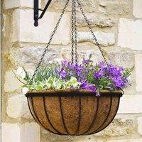 Marco Paul 14" Hanging Flower Basket in Black