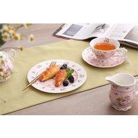 London Boutique Coffee Tea cups & Saucers set of 2 Vintage Flora Rose Lavender Porcelain Gift Box (Rose Pink 2pc Set)