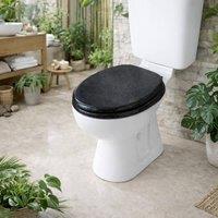 SPOT ON DEALZ 18" Stylish & Durable MDF Glitter Coating Toilet Seat Black