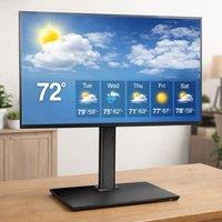 Futura Universal TV Table Stand 24 to 60 Inch TVs, Swivel & Height Adjustable, 45kg Load, Max VESA 400x400mm, Tempered Glass Base in Black