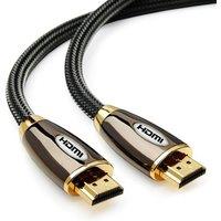 ATEK HDMI Cable 3M High Speed HDMI cable 4k, 2.0 Braided GoldPlatedHDMILead Support4K, 2160P, 3D HDTV UHD Compatible with HDTV, X Box in Black