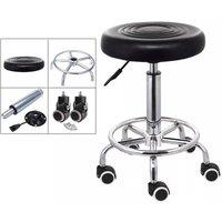 Nordara Adjustable Salon Stool Swivel Tattoo Massage Hydraulic Rolling Chair in Black