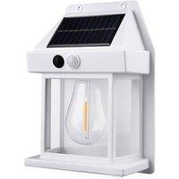 Nordara White Solar Power Wall Lantern Light PIR Motion Sensor Waterproof