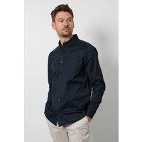 Maine Men's Navy Long Sleeve Linen Blend Shirt | Size: XL