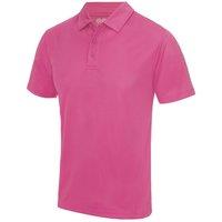 AWDis Men's Just Cool Plain Sports Polo Shirt in Pink | Size: XL